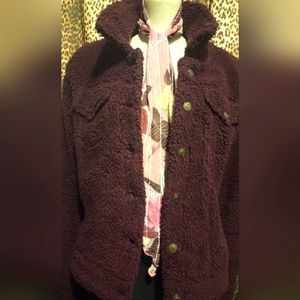 "Wild Fable" Burgundy|Wine Teddy Bear Jacket|Coat